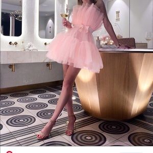 Joyfunear Bow Front Layered Tube Tulle Dress